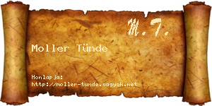 Moller Tünde névjegykártya